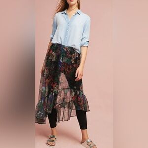 NEW ANTHROPOOGIE by MAEVE Meena Skirted Pants Sz Small